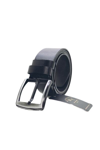willpolo Ανδρική ζώνη από γνήσιο δέρμα μαύρη 4,5 εκ. για τζιν και καμβά.