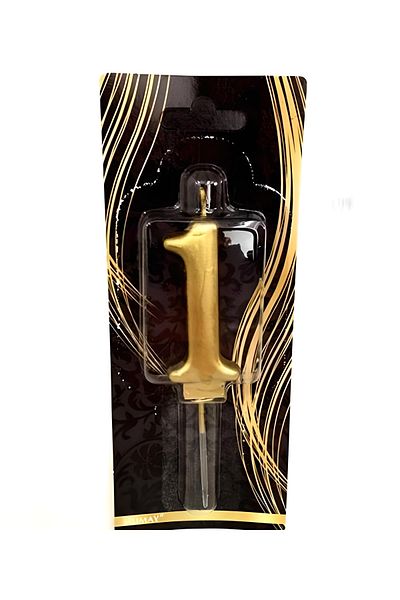 Mini Parti Mini Party Store 1 Year Old Gold Number Candle