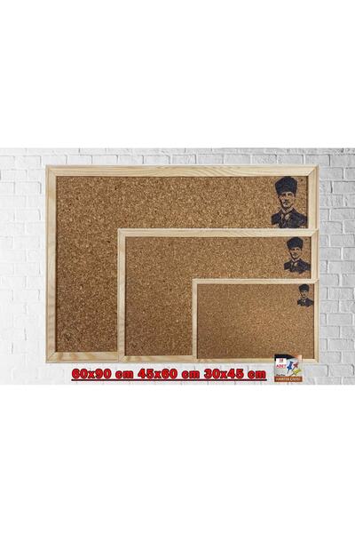 AND Mantar Pano Ahşap Çerçeve Atatürk Portreli 60x90 Cm +iğneli