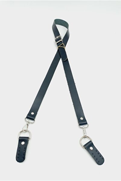 angel çanta aksesuar 2.3x130 Чорний довгий держак - натуральна шкіра та срібн...