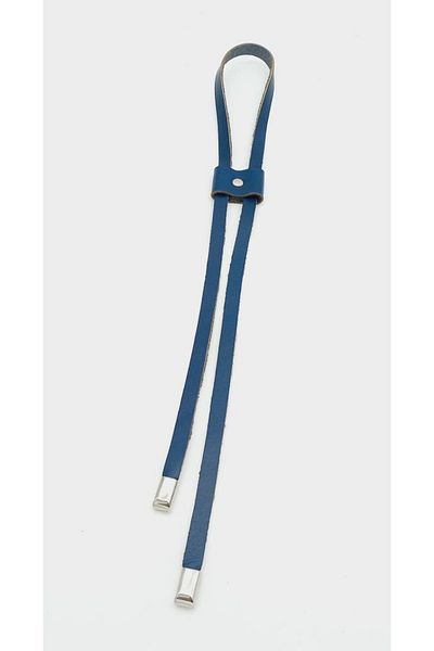 angel çanta aksesuar Navy Blue Real Leather Gathered με ασημί μέταλλο