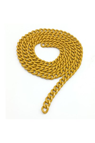 angel çanta aksesuar Кольоровий металевий ланцюг гірчично-жовтий 120 см