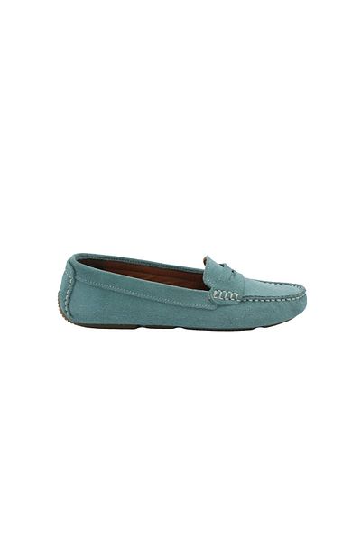 Zaim Kundura Women's Turquoise Genuine Suede Loafers505404220-1