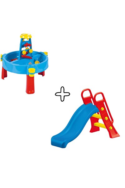 Dolu Su Ve Kum Aktivite Masası 3070 Ve Küçük Kaydırak Tutamaçlı 3028  Urun