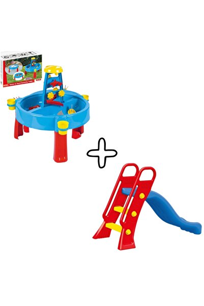 Dolu Su Ve Kum Aktivite Masası 3070 Ve Küçük Kaydırak Tutamaçlı 3028  Urun