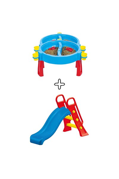 Dolu Su Ve Kum Aktivite Masası 3070 Ve Küçük Kaydırak Tutamaçlı 3028  Urun