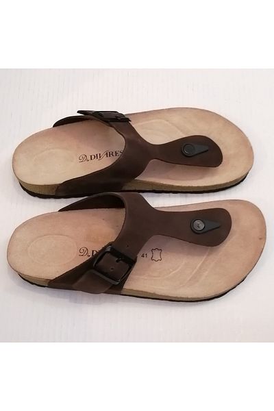 D By Divarese للجنسين حقيقية Nubuck براون مشبك قابل للتعديل الفلين الاصطناعي إيفا الوحيد الوجه يتخبط