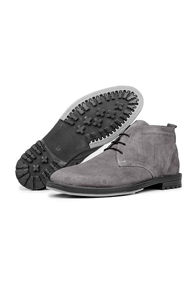 Ducavelli Nottingham Genuine Leather Non-Slip Sole Lace-up Zippered Chelsea Daily Boots