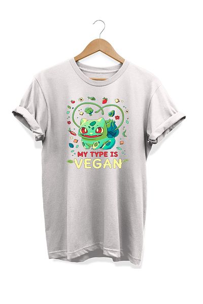 remonz Σειρά Food Bulbassaur Vegan T-Shirt με στάμπα 100% βαμβάκι σε μεγάλο μέγεθος