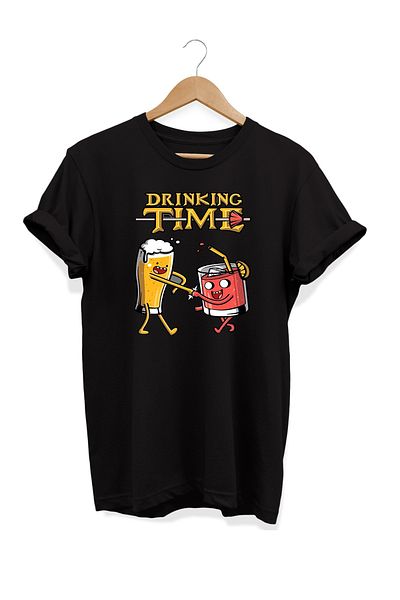 remonz Σειρά Food Drinking Time εμπριμέ 100% βαμβακερό μπλουζάκι μεγάλου μεγέθους
