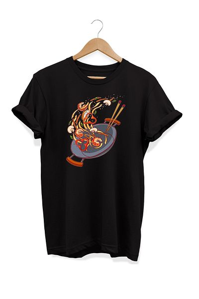 remonz Μπλουζάκι με στάμπα Noodle Series Food 100% Cotton Plus Size