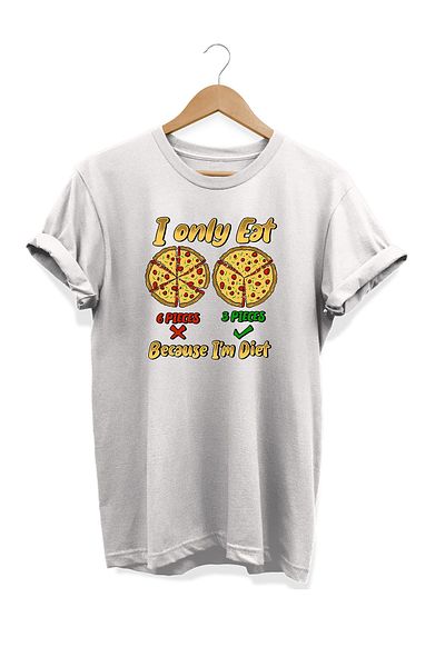 remonz Σειρά Food Pizza And Diet T-Shirt με στάμπα 100% βαμβάκι σε μεγάλο μέγεθος