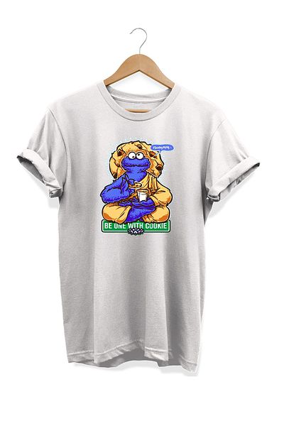 remonz Μπλουζάκι με στάμπα της σειράς Food Cookie Monster από 100% βαμβάκι σε μεγάλο μέγεθος