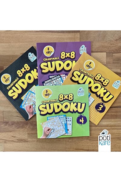 Pötikare Yayıncılık 8x8 Çıkartmalı Sudoku (+7 Yaş) 4 Kitap Set