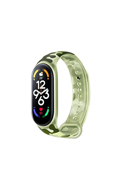 NANOSPACE Xiaomi Mi Band 7 Uyumlu Renkli Silikon Kamuflaj Kordon Kayış