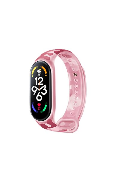 NANOSPACE Xiaomi Mi Band 7 Uyumlu Renkli Silikon Kamuflaj Kordon Kayış