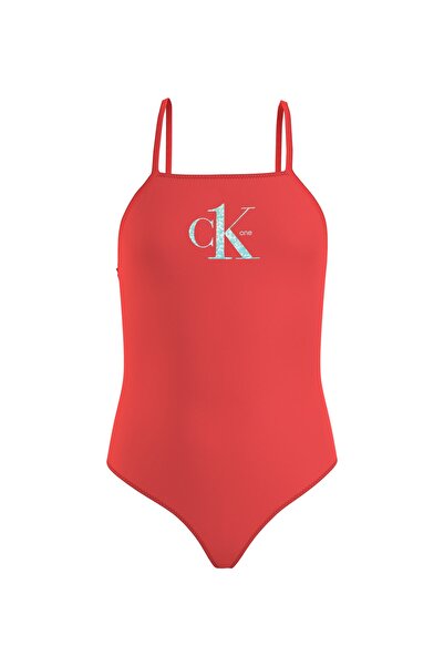 Calvin Klein Koyu Turuncu Kız Çocuk Mayo Ky0ky00020-swımsuıt