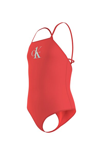 Calvin Klein Koyu Turuncu Kız Çocuk Mayo Ky0ky00020-swımsuıt