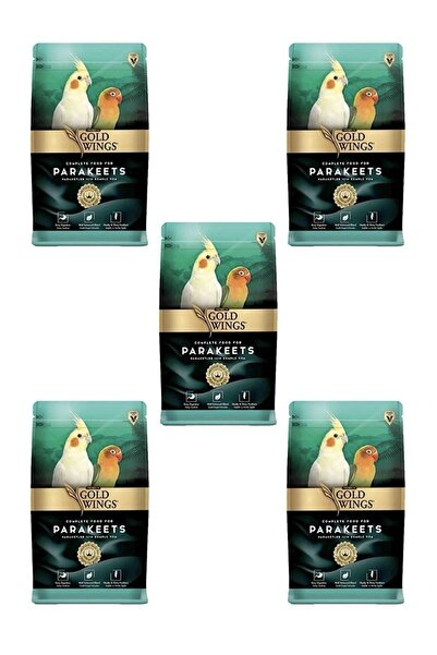 Gold Wings Premium Paket, Sultan Ve Cennet Papagani Yemi 1 Kg X 5 Adet