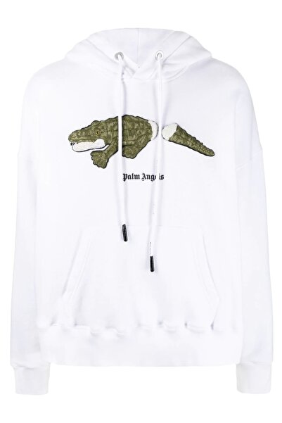Palm Angels Crocodile Baskılı Oversize Hoodie