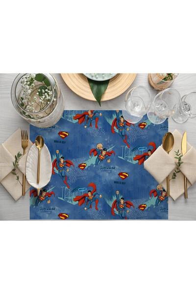 Adawall Plava Superman tkanina Podmetač set od 4 (licencirani proizvod Warner...