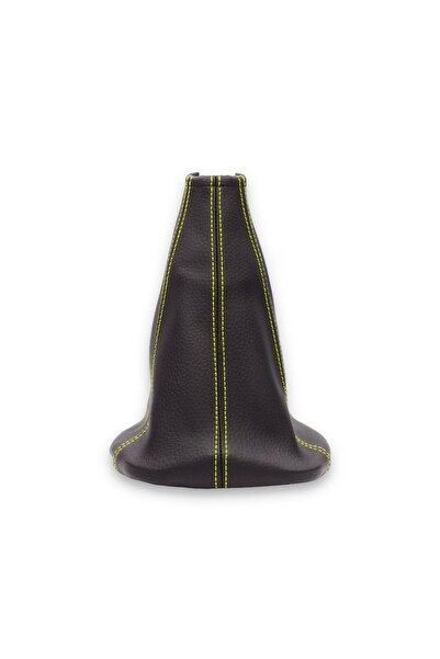Cotton Garden Renault Megane 2004-2008 Compatible Gear Shift Gaiter Black Leather Yellow Stitch