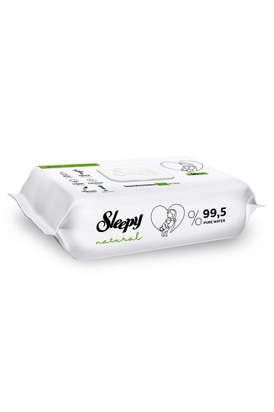 Sleepy Wet Towel Wipes 90 Sheets Natural Newborn 18 Pieces Set 1620 Sheets with Plastic Cover