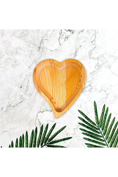 BİLWOOD وعاء تقديم للوجبات الخفيفة على شكل قلب خشبي متوسط الحجم