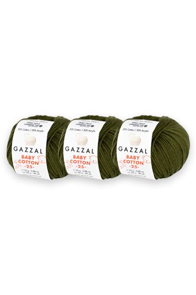 Gazzal Baby Cotton 25gr 3 Pack Amigurimi Punch Hand Knitting Yarn Taka Yarn (3463)