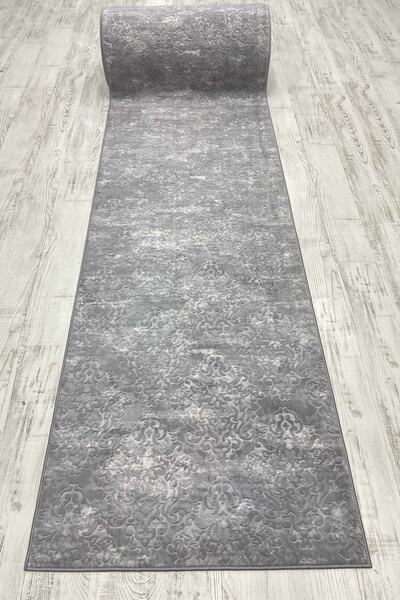 ELVİRAHOME Elvira Home Emboss Saltanat Gray Four Seasons Washable Non-Slip Base Cutting Mat