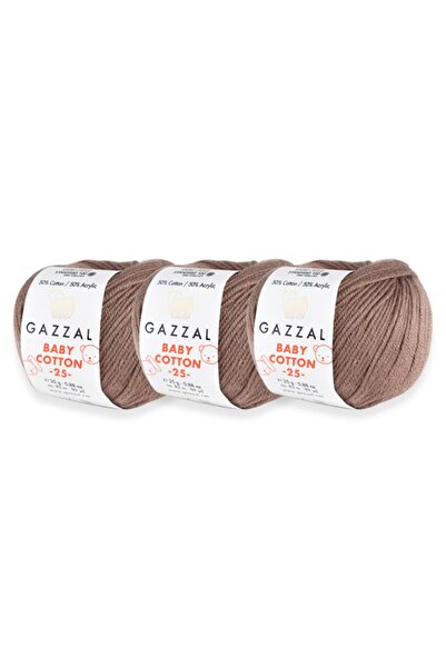 Gazzal Bumbac pentru bebeluși 25gr Pachet de 3 Amigurimi Punch Fir pentru tri...