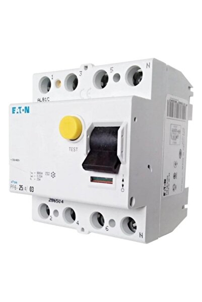 Eaton 286506 Artık Akım Devre Kesiciler (ac Tipi) 4x25a, 6ka, 300ma