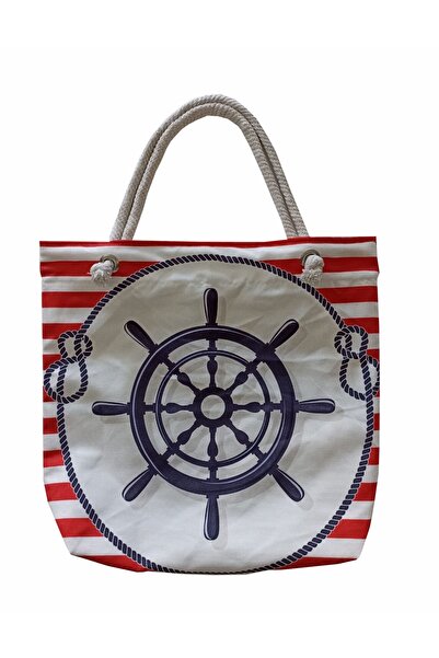ALKANHOME Ship Wheel Patterned Lined-zippered Digital Printed Multi-Purpose Bag