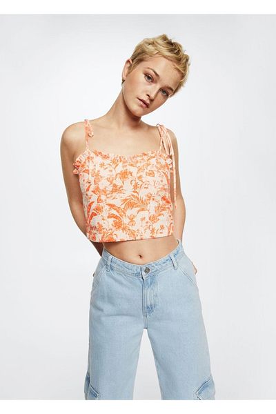 MANGO Woman Krótki top z nadrukiem