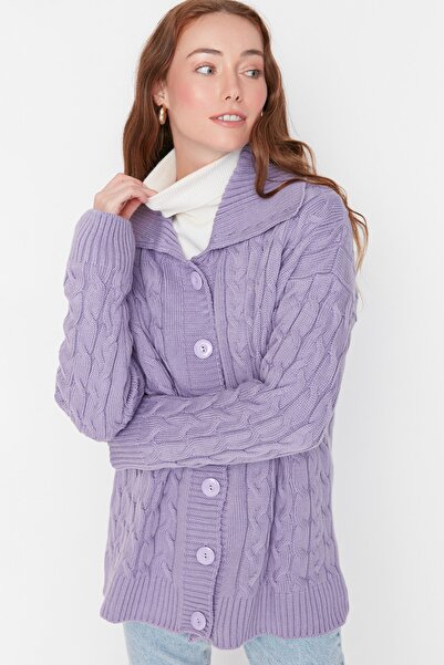 Trendyol Modest Cardigan - Purple - Relaxed