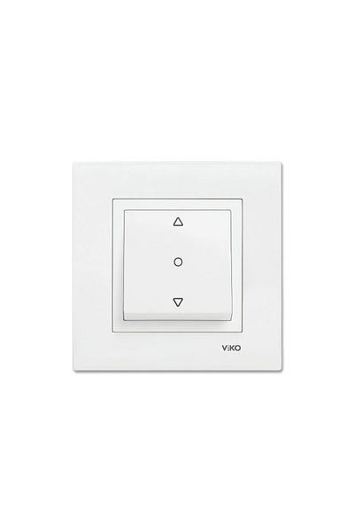 Tamer Elektrik إطار مفتاح التحكم في الستائر ذو الزر الواحد باللون الأبيض من Viko Karre90967072