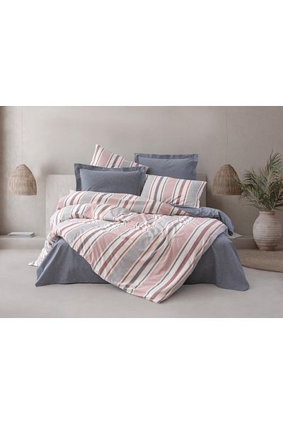 Cotton Box Double Duvet Cover Set Duo Navy Blue
