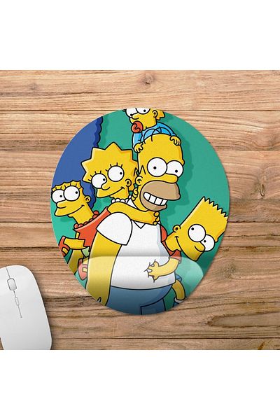 Pixxa موديل لوحة ماوس Simpsons مع مسند للمعصم - 1 بيضاوي