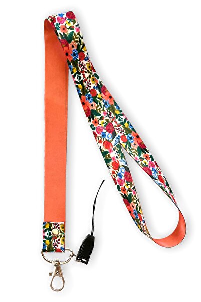 Happy Bear Çiçek Desenli Boyun Ipi Telefon Askısı