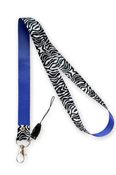 Happy Bear Zebra Desenli-mor Boyun Ipi Telefon Askısı