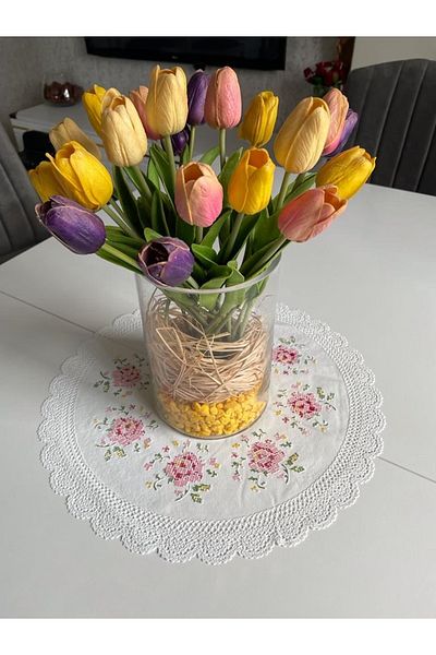 LİMAY 1. Față de masă din dantelă lavabilă din PVC de calitate - Față de dulap de 40 cm