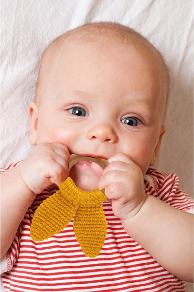 Babyjem Wooden Ring Teether Yellow