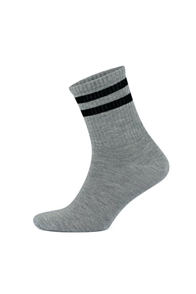 Genel Markalar Unisex Çizgili Kolej Tenis Çorap 3’lü Set