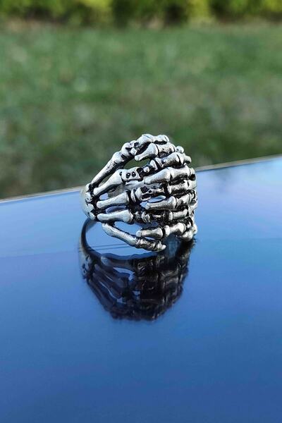 TREND COLLECTİON Iskelet Çift El Model Ayarlanabilir Gümüş Kaplama Yüzük