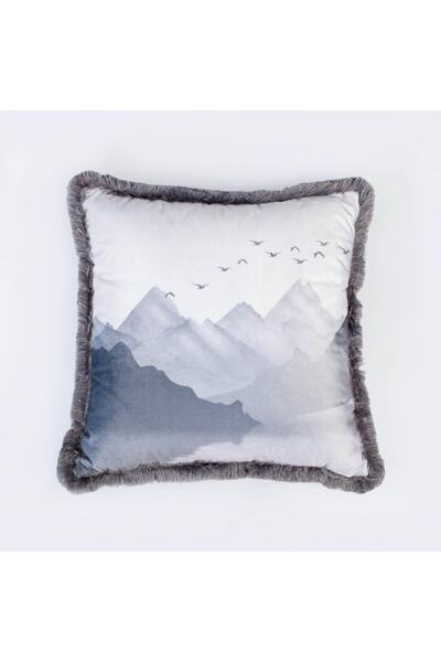 Adawall Mountain View Velvet Pillow/Cushion - Filling Bead Fiber, Internation...