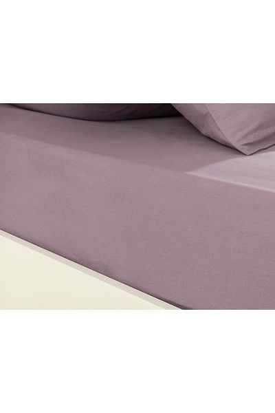 English Home Plain Cotton Single Fitted Sheet Set 100X200 cm Lilac
