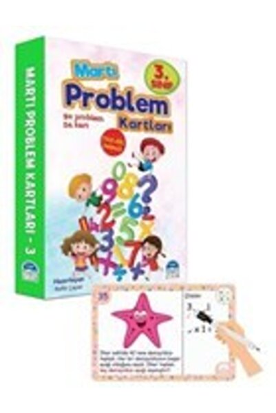 Martı Çocuk Yayınları 3. Sınıf Problem Kartları - Yaz Sil Kalemli
