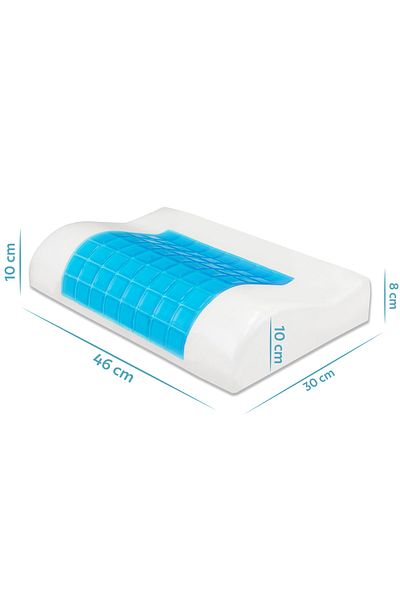 Viscofoam Αντιιδρωτικό Ορθοπεδικό Μαξιλάρι Gel Visco Μαξιλάρι με Στήριγμα Λαιμού - 47x30x10-8cm