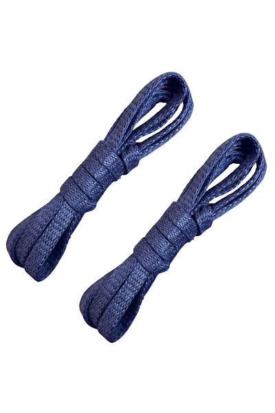 Foottab 70 Cm Flat Waxed Laces, Sports Classic Shoelace Rope, 1 Pair, Shoe Laces, Navy Blue