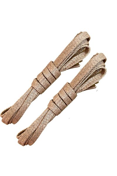Foottab 70 Cm Flat Waxed Laces, Sports Classic Shoelace Rope, 1 Pair, Shoe Laces, Beige